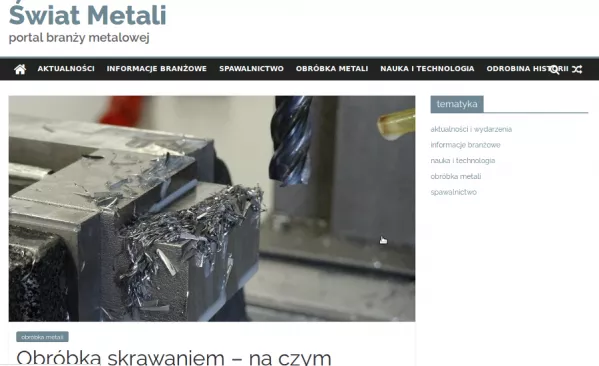 The swiatmetali.eu portal with new topics on metal processing