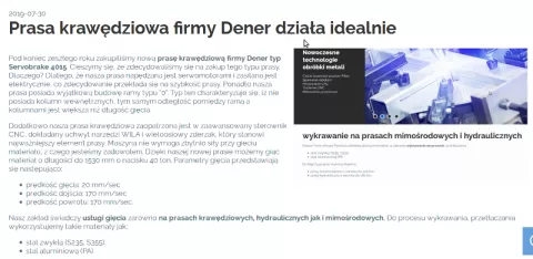 Maszyny w służbie obróbki plastycznej