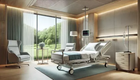 Schweißroboter in der Produktion von Rehabilitations- und Klinikbetten